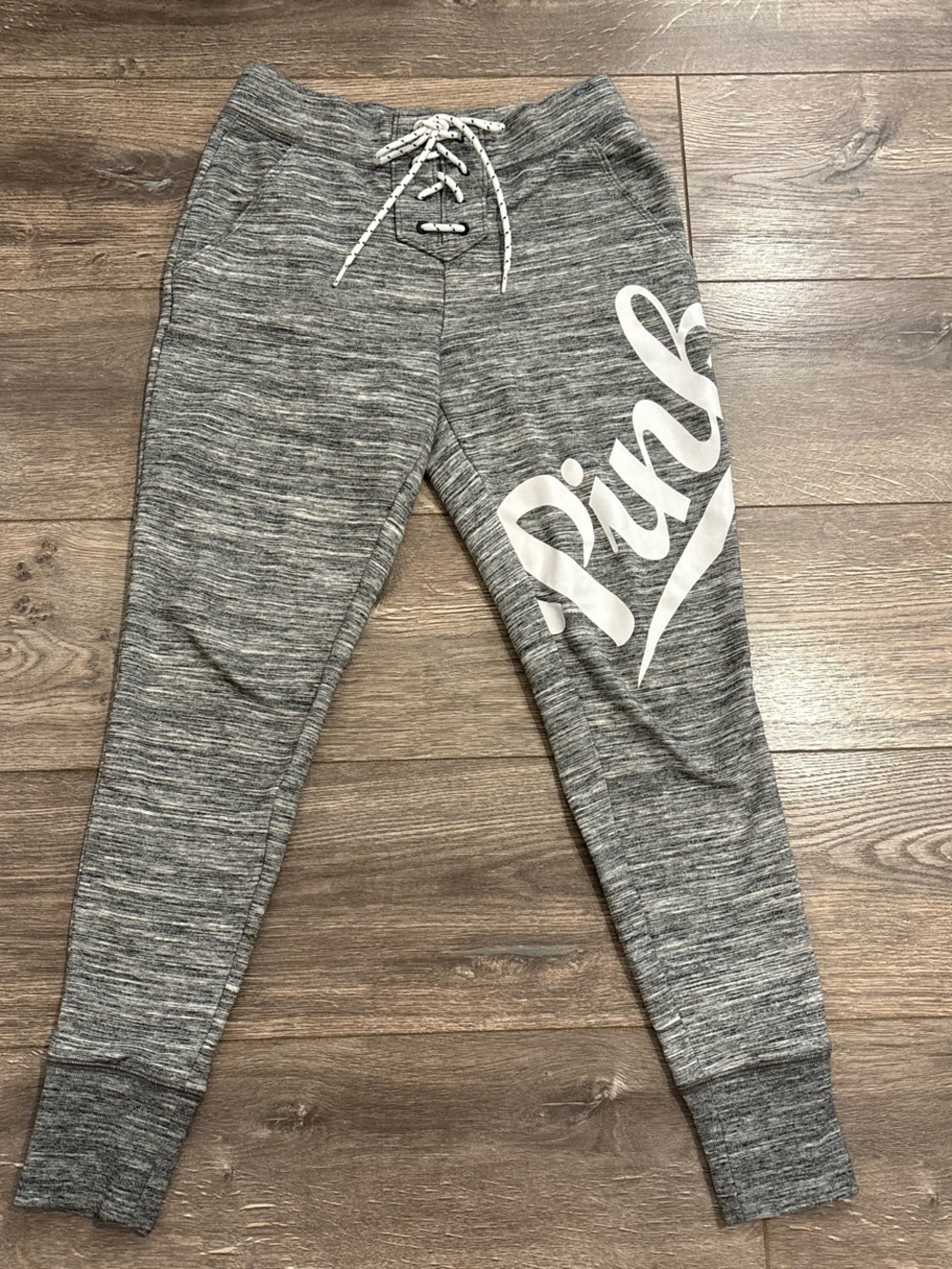 PINK Victoria's Secret Gray Marled Logo Joggers